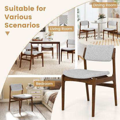 Padded Dining Chairs Set of 4 with Rubber Wood Legs