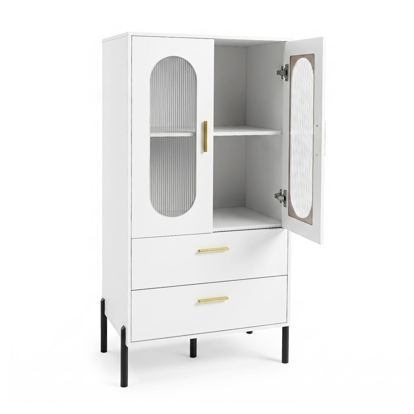 Modern Sideboard Buffet Cabinet with Fluted Doors