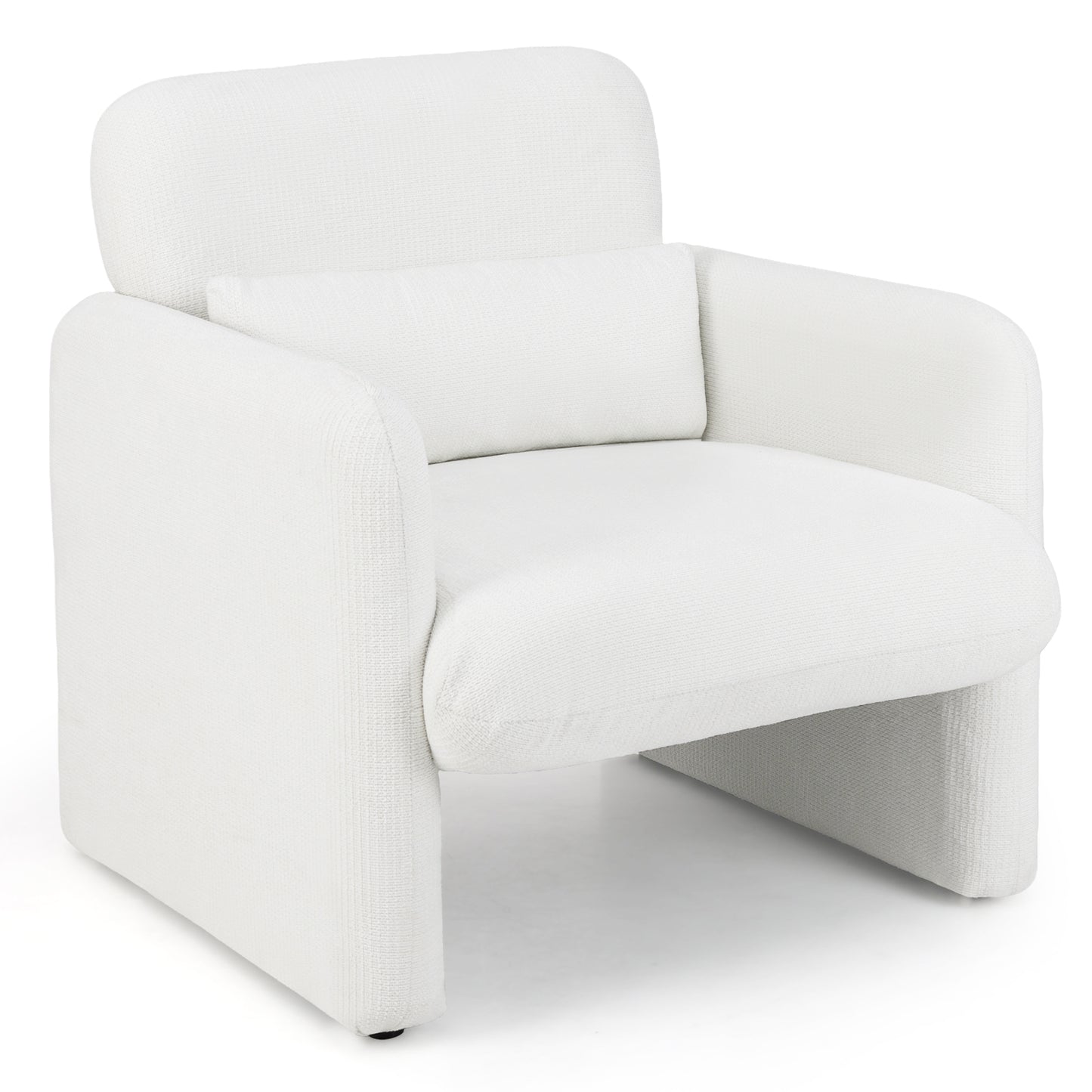 Upholstered Chenille Accent Chair with Lumbar Pillow