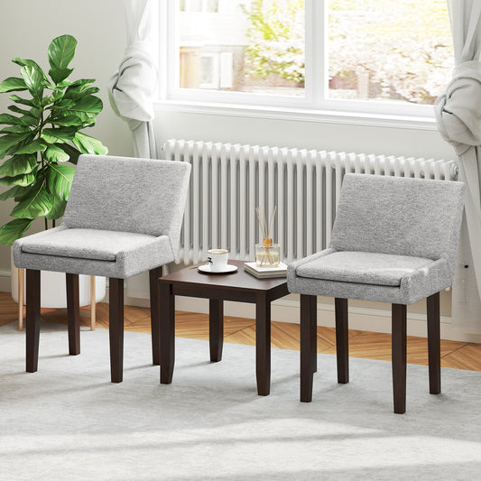 Upholstered Dining Chairs Set of 2 - Gray Fabric