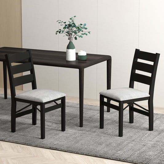 Upholstered Folding Dining Chairs Set of 2 with Cushioned Seat
