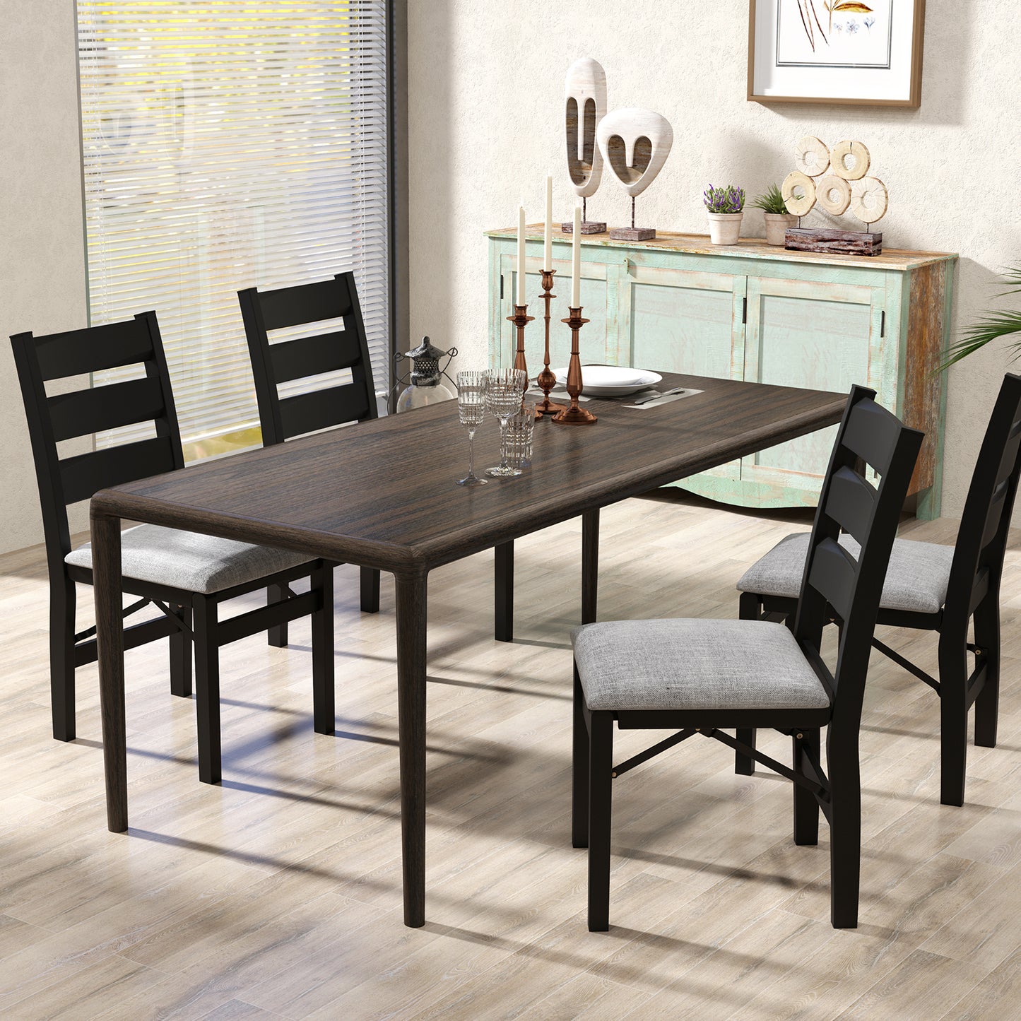 Upholstered Folding Dining Chairs Set of 2 with Cushioned Seat