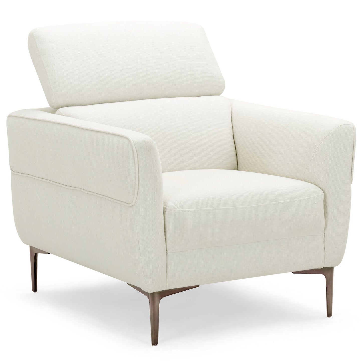 Upholstered Accent Chair with Adjustable Headrest