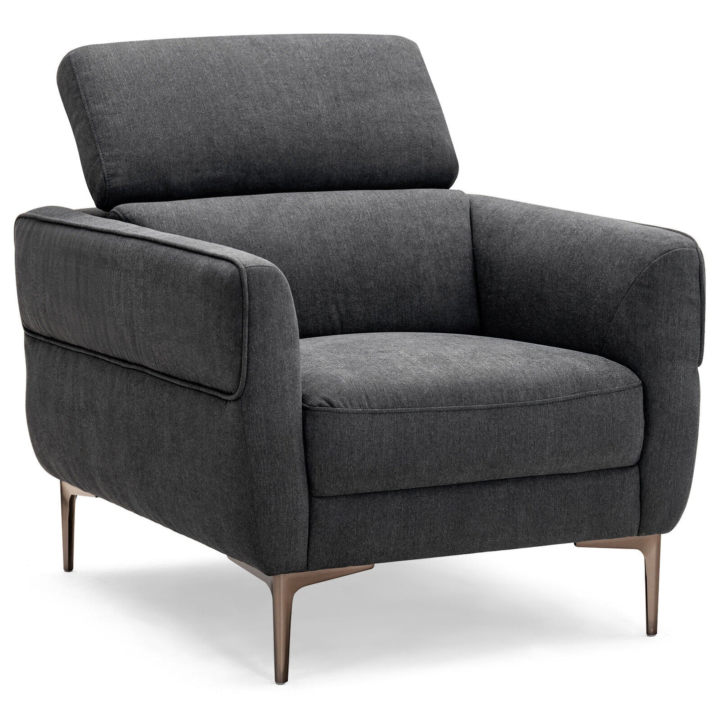 Upholstered Accent Chair with Adjustable Headrest