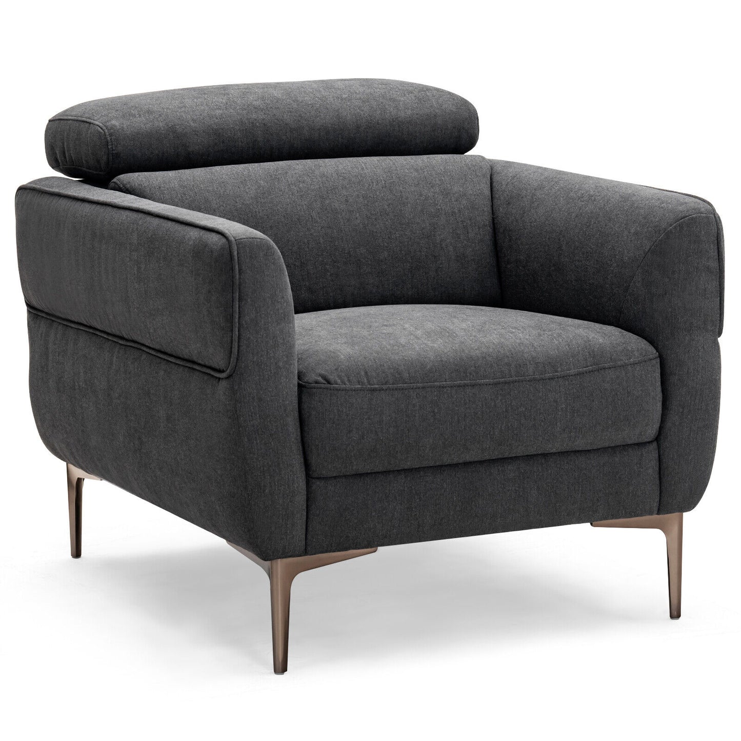 Upholstered Accent Chair with Adjustable Headrest