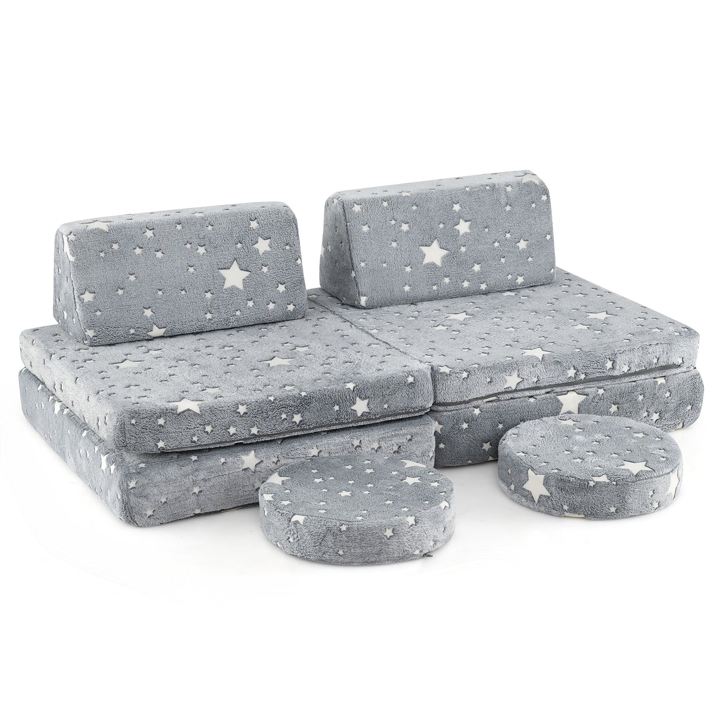 Kids Modular Play Couch Set with Glow-in-the-Dark Patterns