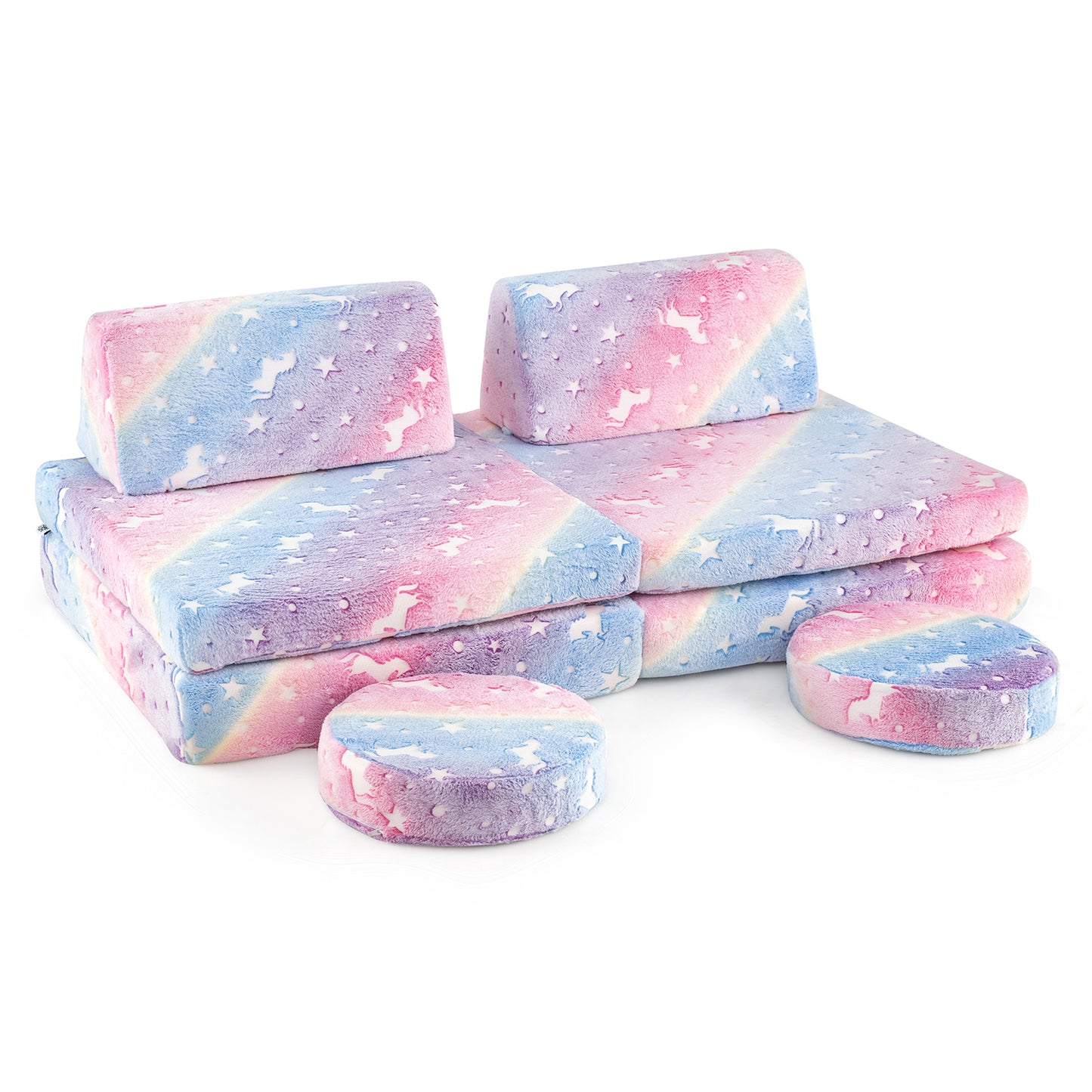 Kids Modular Play Couch Set with Glow-in-the-Dark Patterns