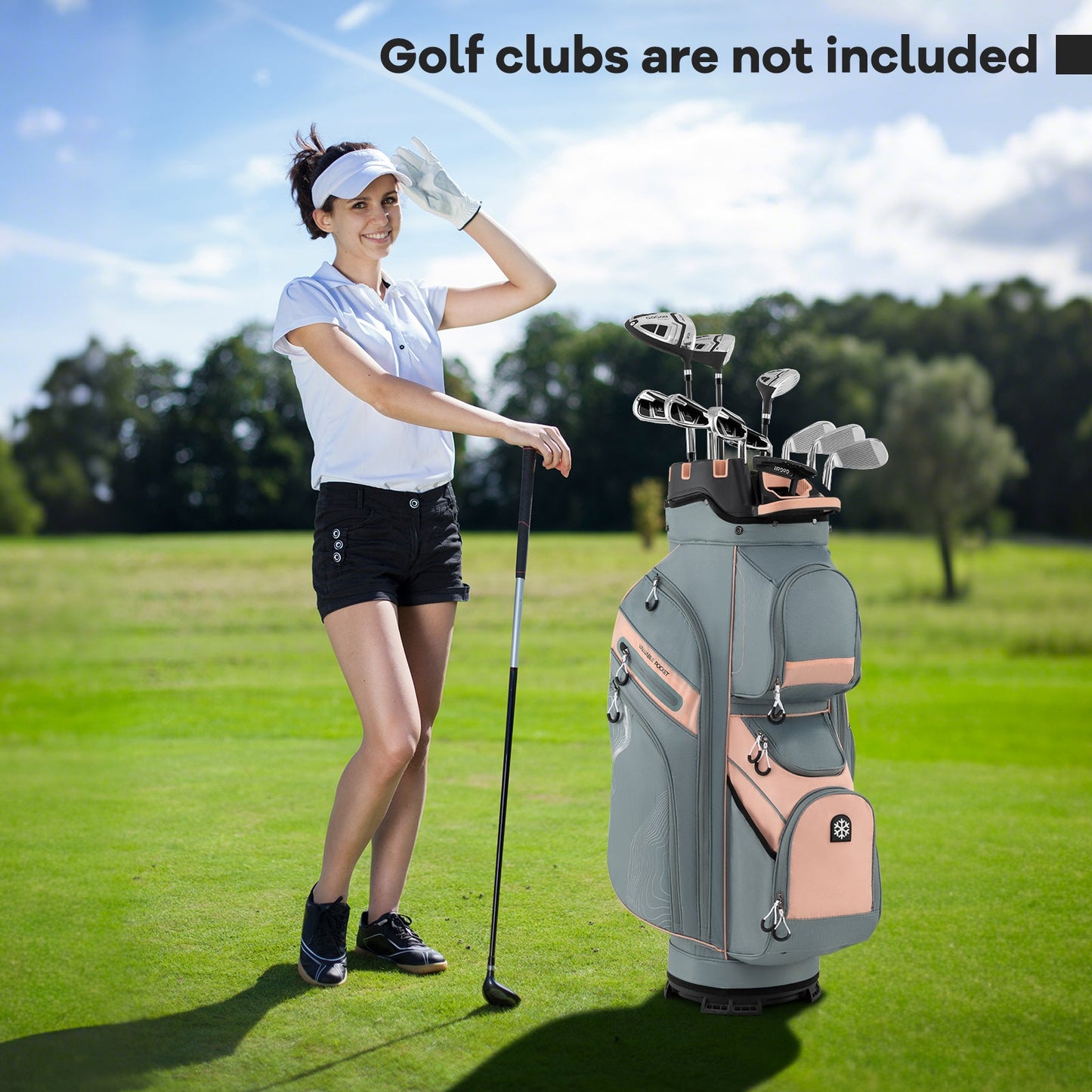 Molded Lock Top Golf Cart Bag with 14-Way Full Length Dividers and 11 Pockets