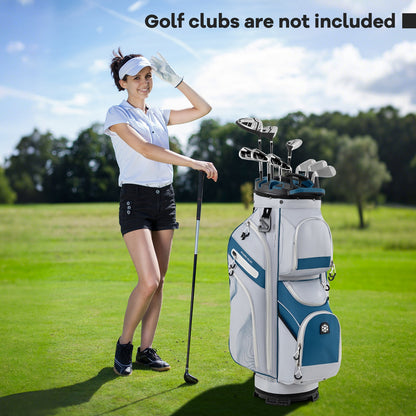 Molded Lock Top Golf Cart Bag with 14-Way Full Length Dividers and 11 Pockets