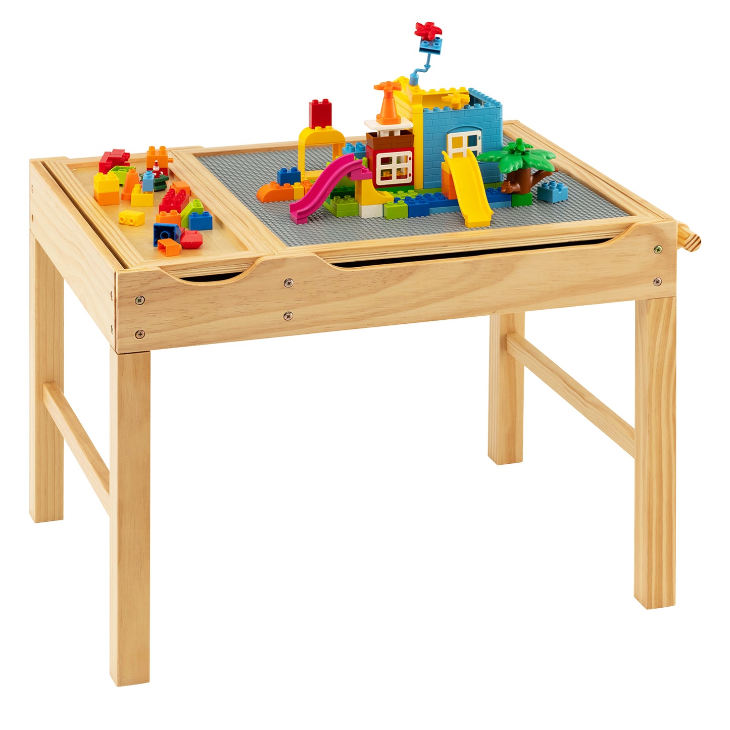 Kids Multi-Activity Play Table with Storage & Paper Roll