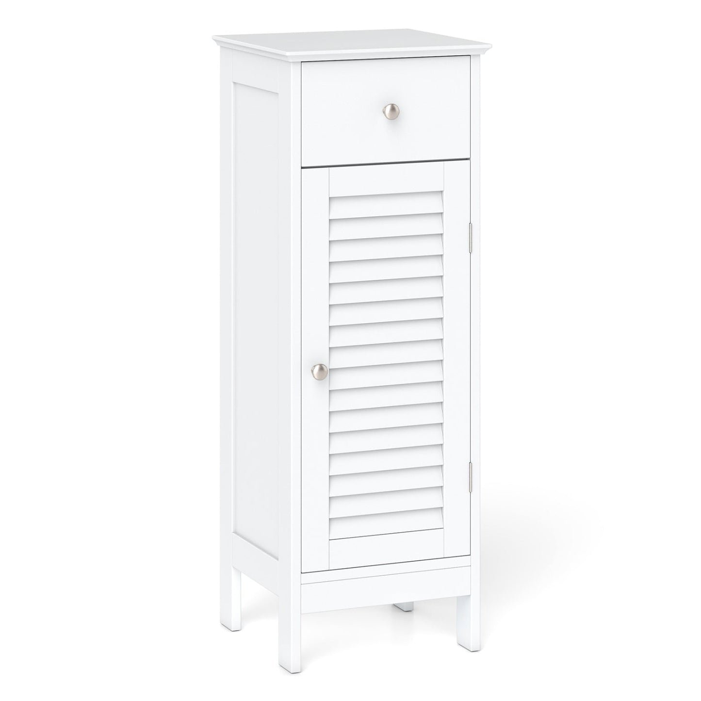 Narrow Bathroom Storage Cabinet with Adjustable Shelf & Drawer