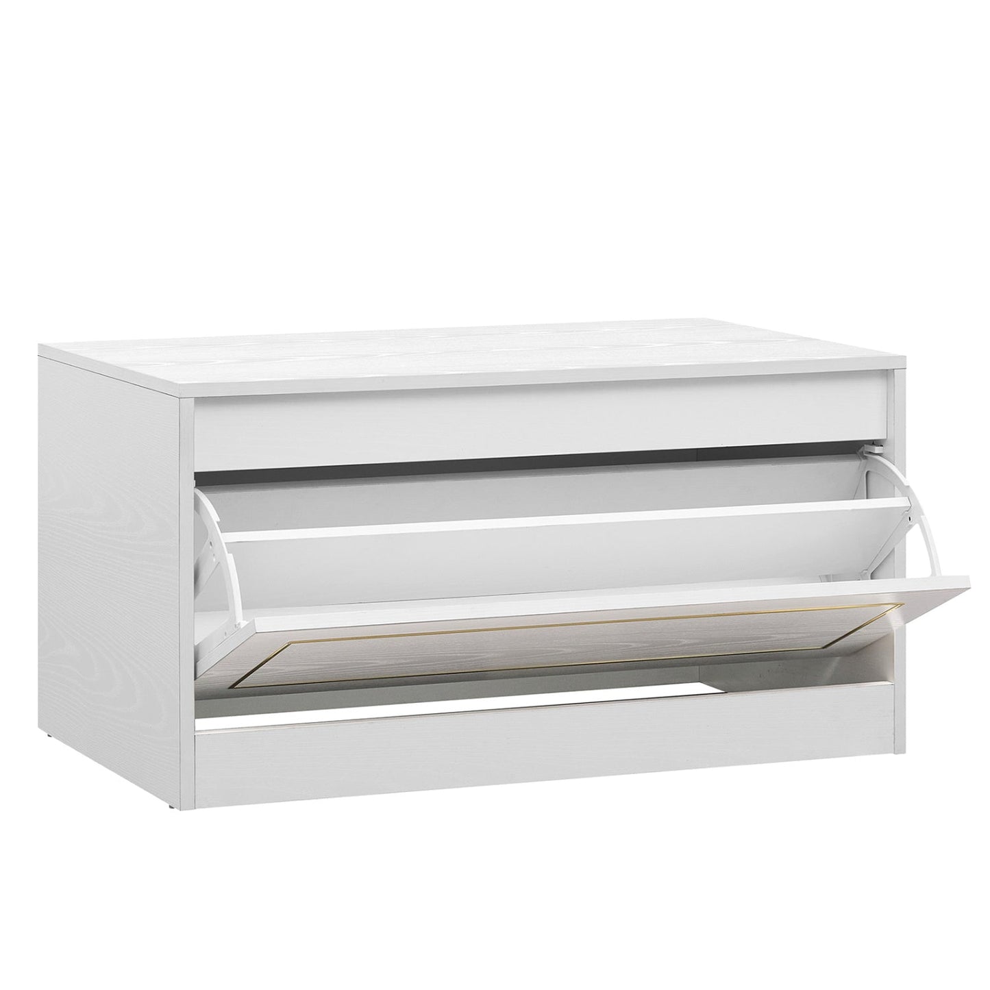 Narrow Shoe Cabinet with Flip Drawer and Adjustable Shelf