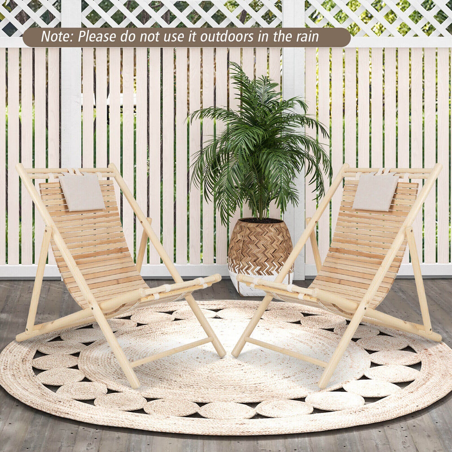 Fir Wood Lounge Chair with Adjustable Backrest