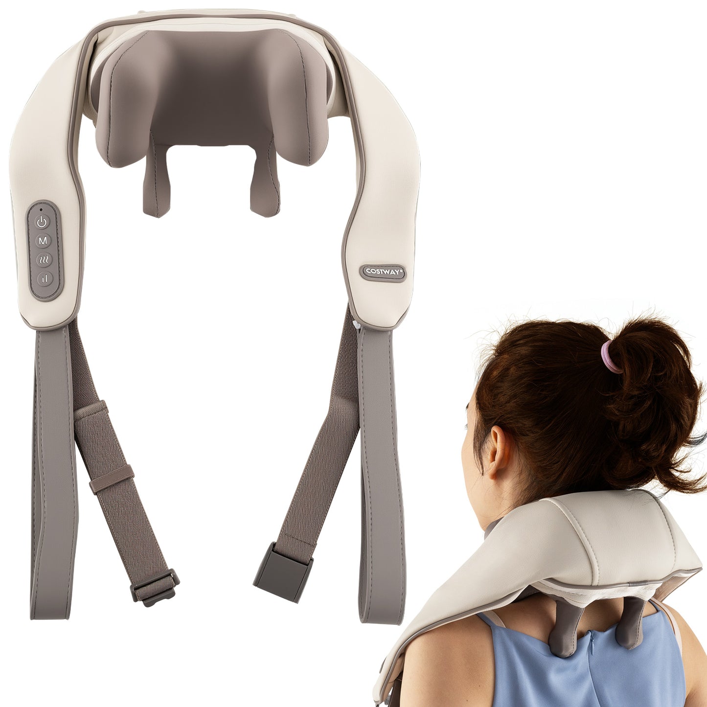 Neck Shoulder Massager with 4D Kneading and Heat Therapy