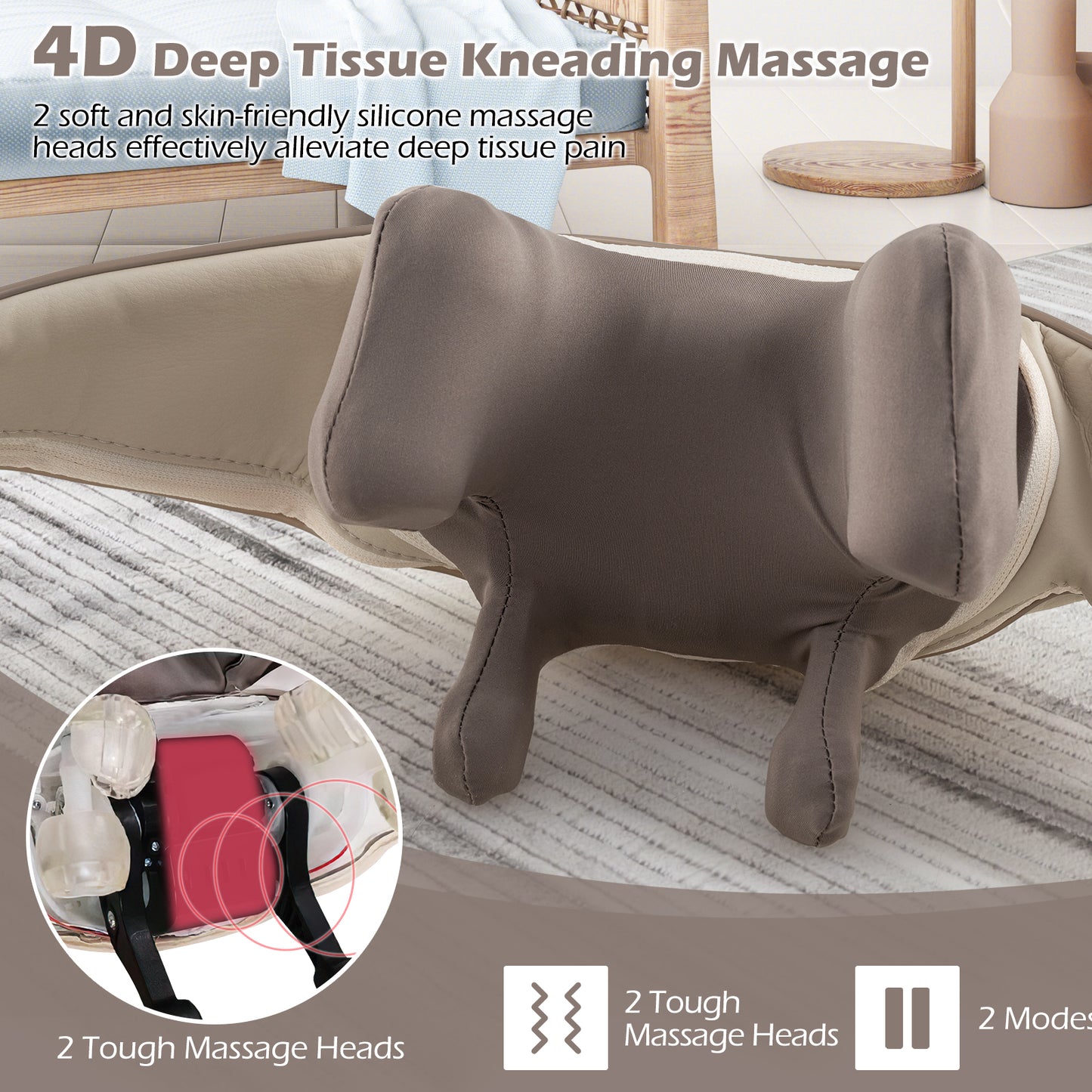 Neck Shoulder Massager with 4D Kneading and Heat Therapy
