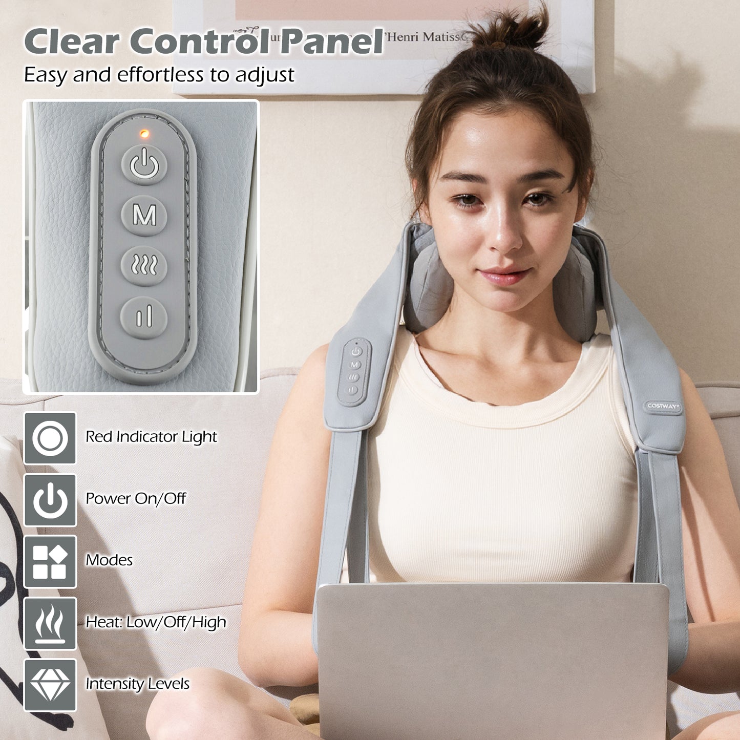 Neck Shoulder Massager with 4D Kneading and Heat Therapy
