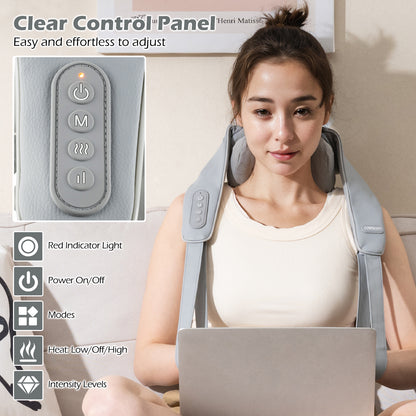 Neck Shoulder Massager with 4D Kneading and Heat Therapy
