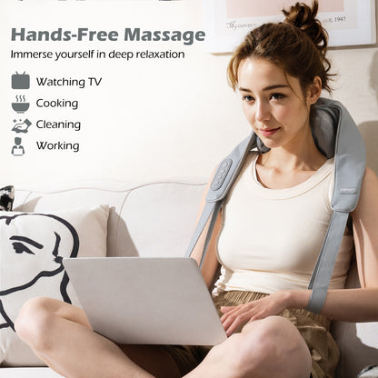 Neck Shoulder Massager with 4D Kneading and Heat Therapy