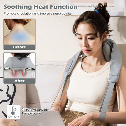 Neck Shoulder Massager with 4D Kneading and Heat Therapy