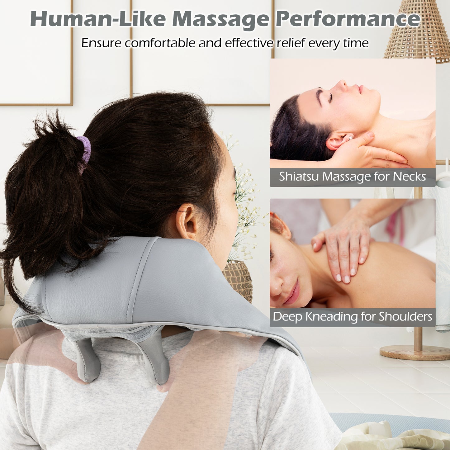 Neck Shoulder Massager with 4D Kneading and Heat Therapy