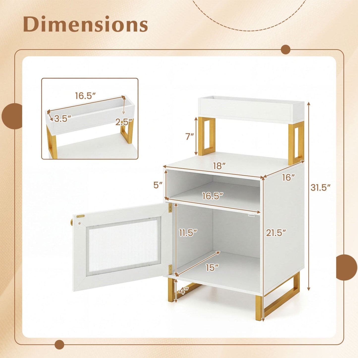 Nightstand with LED Lights Modern End Table with Top Tray Open Compartment and Storage Cabinet