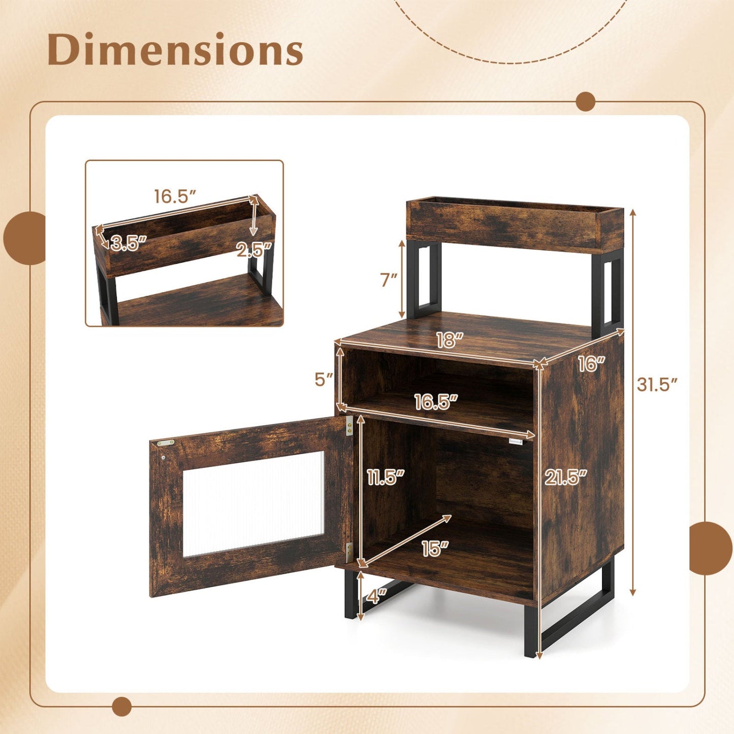 Nightstand with LED Lights Modern End Table with Top Tray Open Compartment and Storage Cabinet