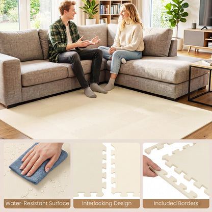 Interlocking Foam Floor Tiles 36-Pack with Borders