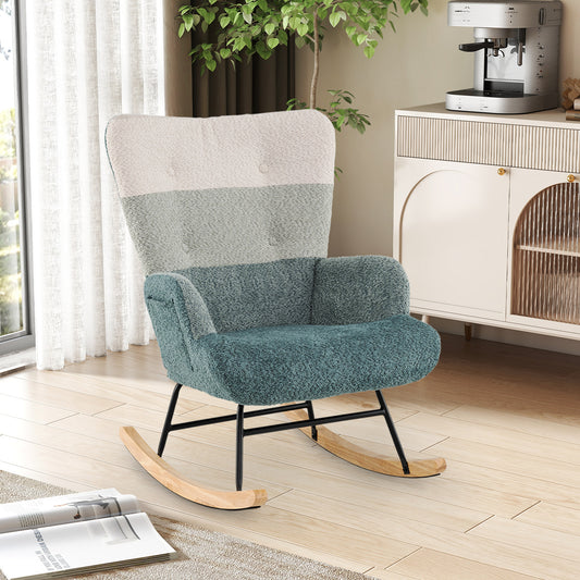 Nursery Rocking Chair with Ergonomic High Backrest