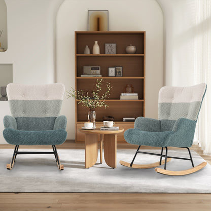 Nursery Rocking Chair with Ergonomic High Backrest