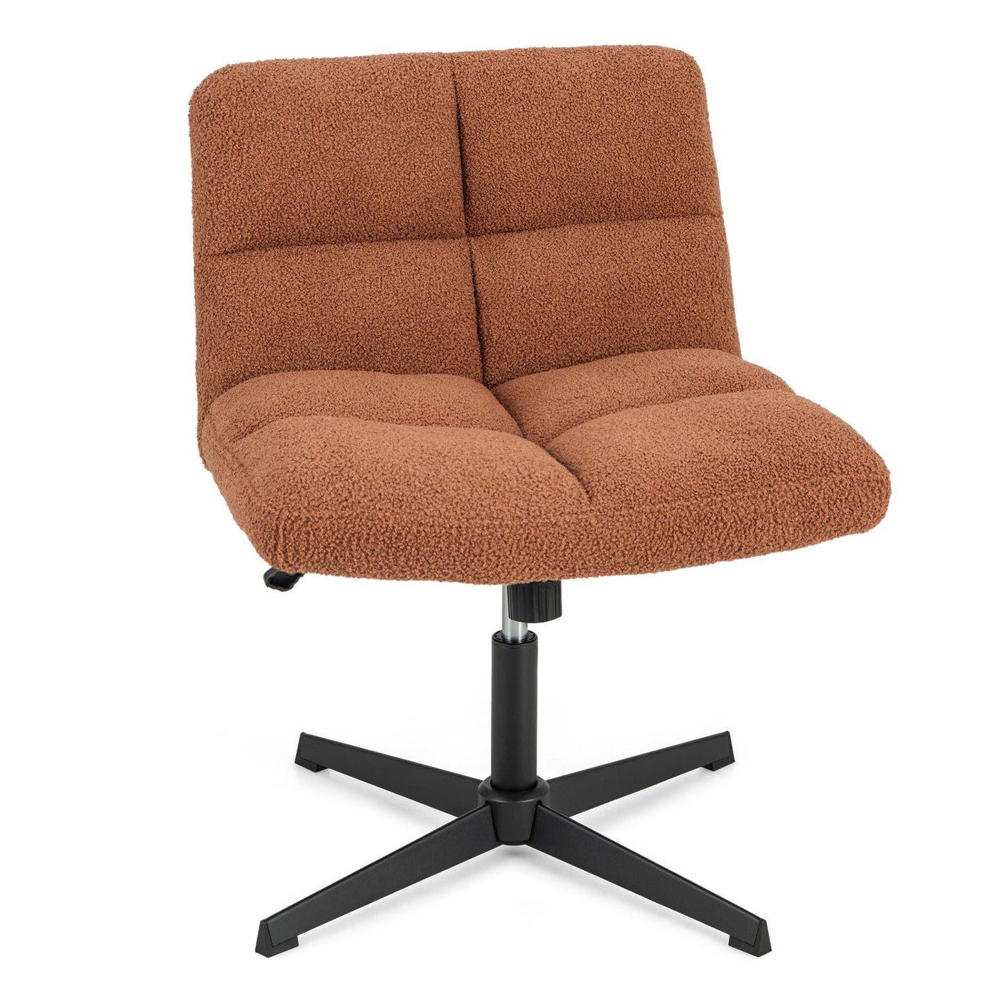 Armless Office Chair with Lamb Fleece & Adjustable Height