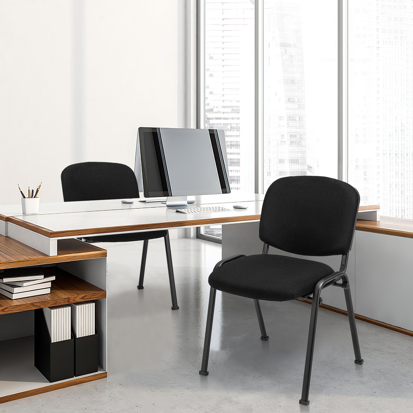 Stackable Conference Chairs Set with Padded Seats