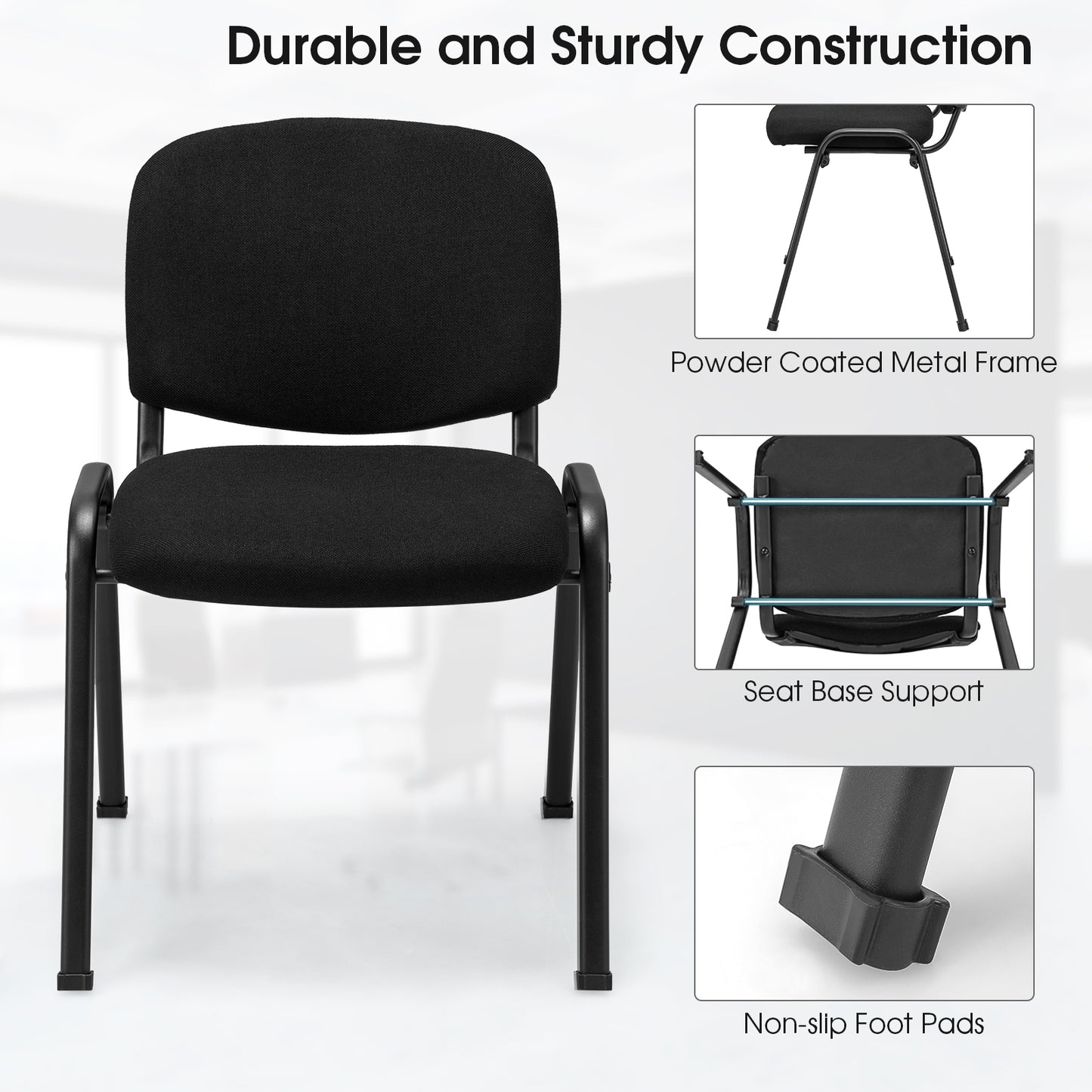 Stackable Conference Chairs Set with Padded Seats