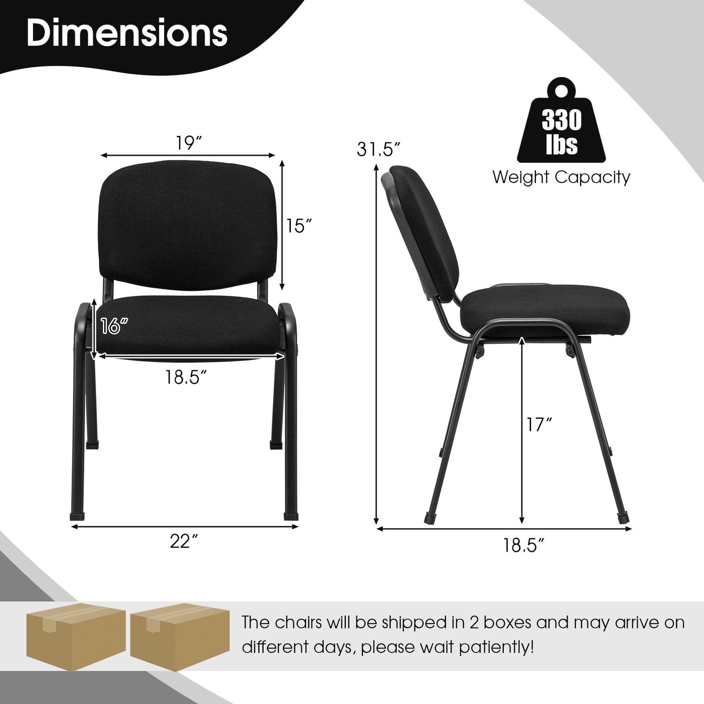 Stackable Conference Chairs Set with Padded Seats