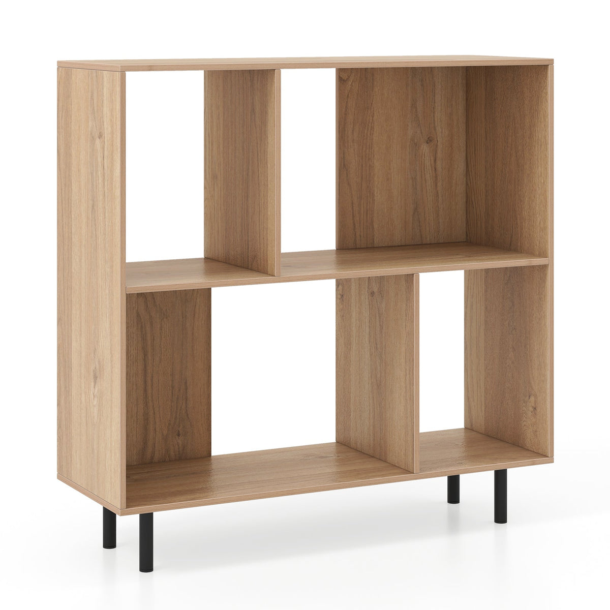 Open Shelf Bookcase with 4 Compartments