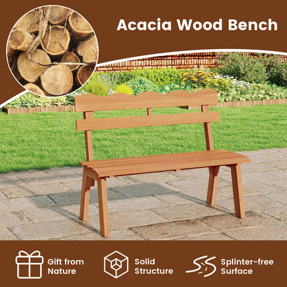 Acacia Wood Garden Bench with 800 lbs Capacity