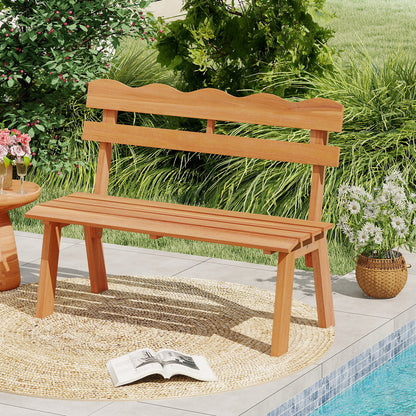 Acacia Wood Garden Bench with 800 lbs Capacity