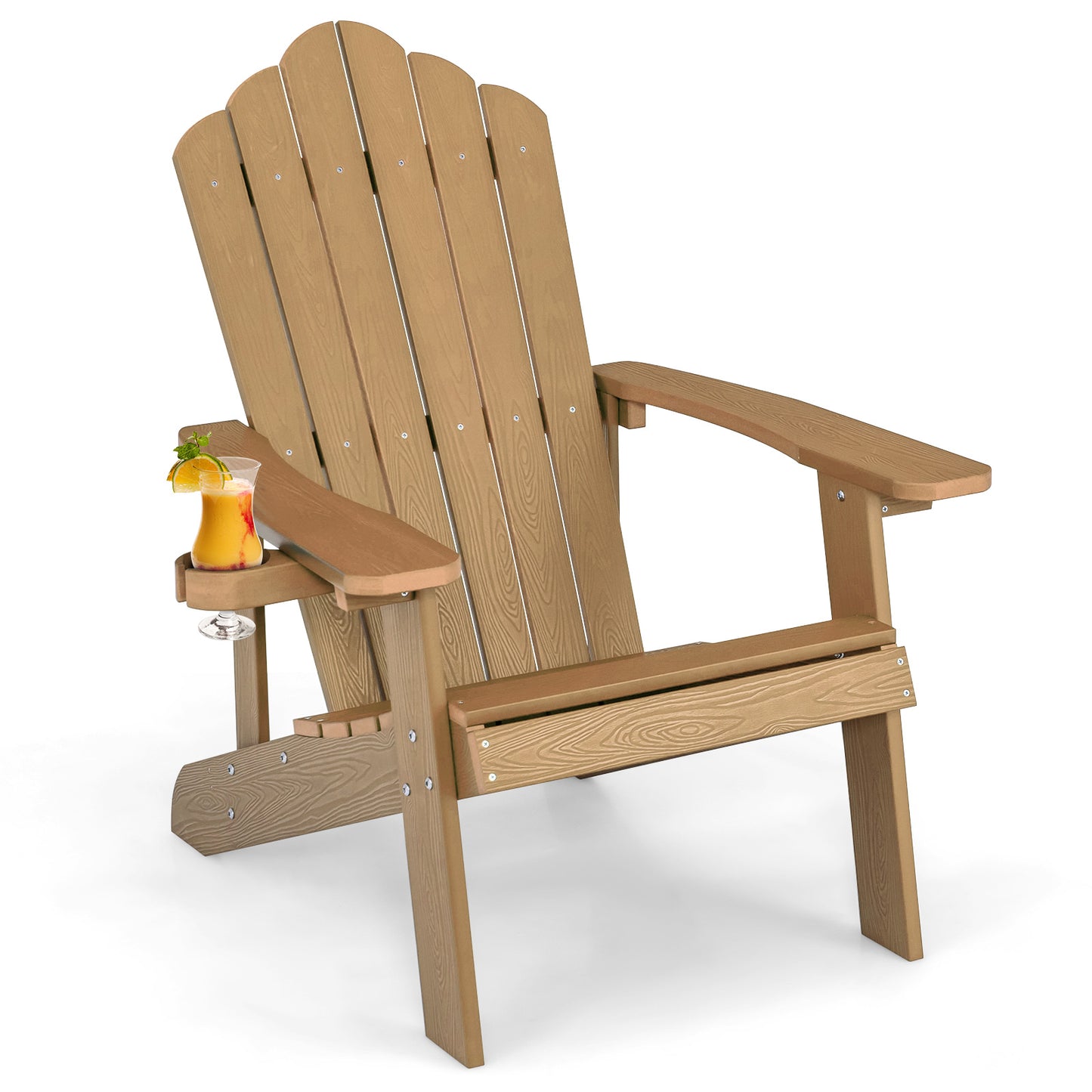 Adirondack Chair with Cup Holder - Weather Resistant HIPS