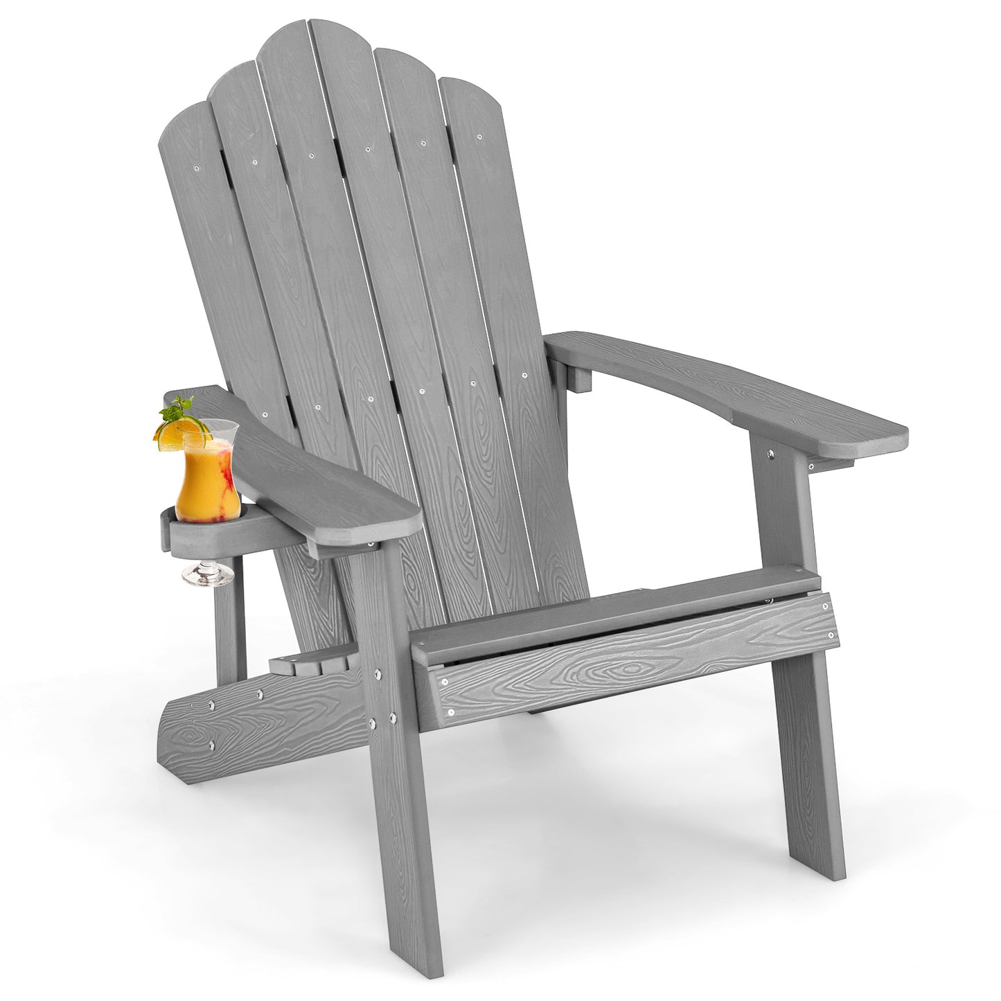 Adirondack Chair with Cup Holder - Weather Resistant HIPS