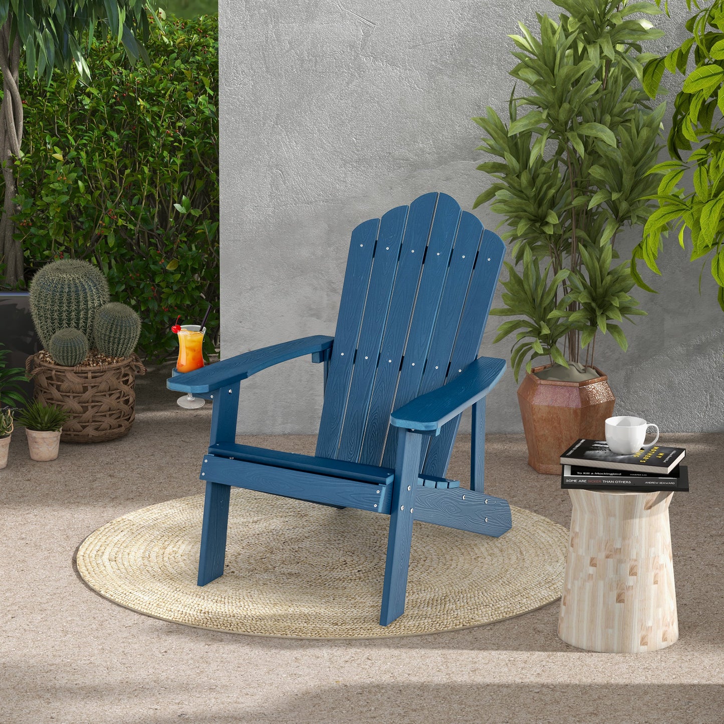 Adirondack Chair with Cup Holder - Weather Resistant HIPS