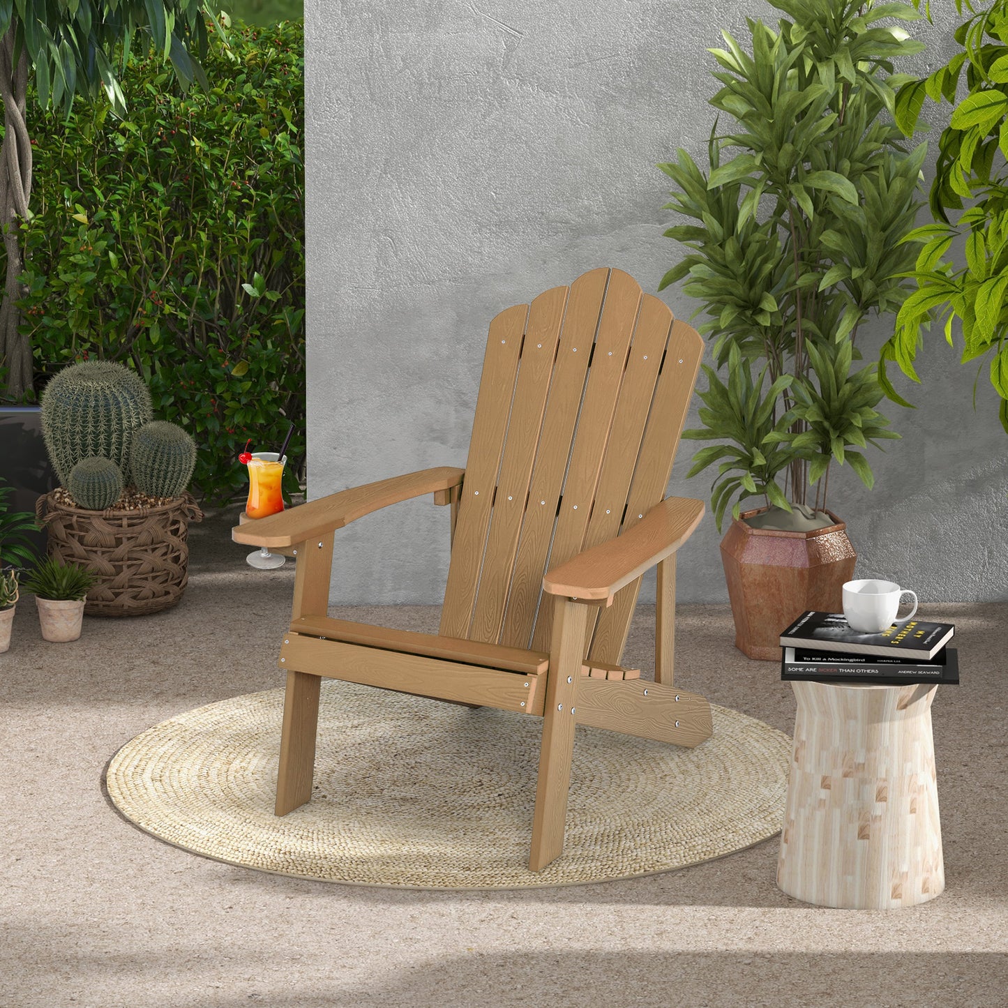 Adirondack Chair with Cup Holder - Weather Resistant HIPS
