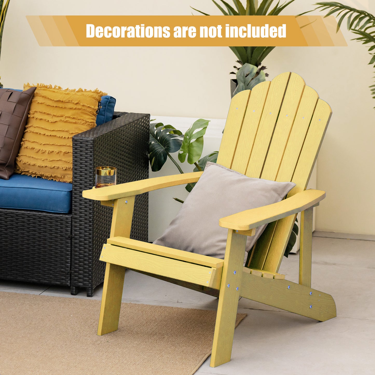 Adirondack Chair with Cup Holder - Weather Resistant HIPS