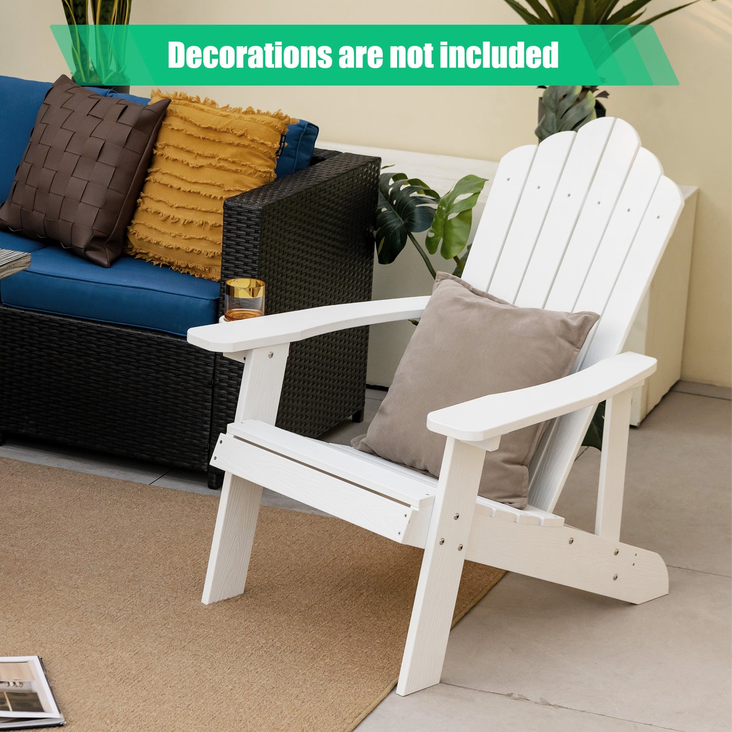 Adirondack Chair with Cup Holder - Weather Resistant HIPS