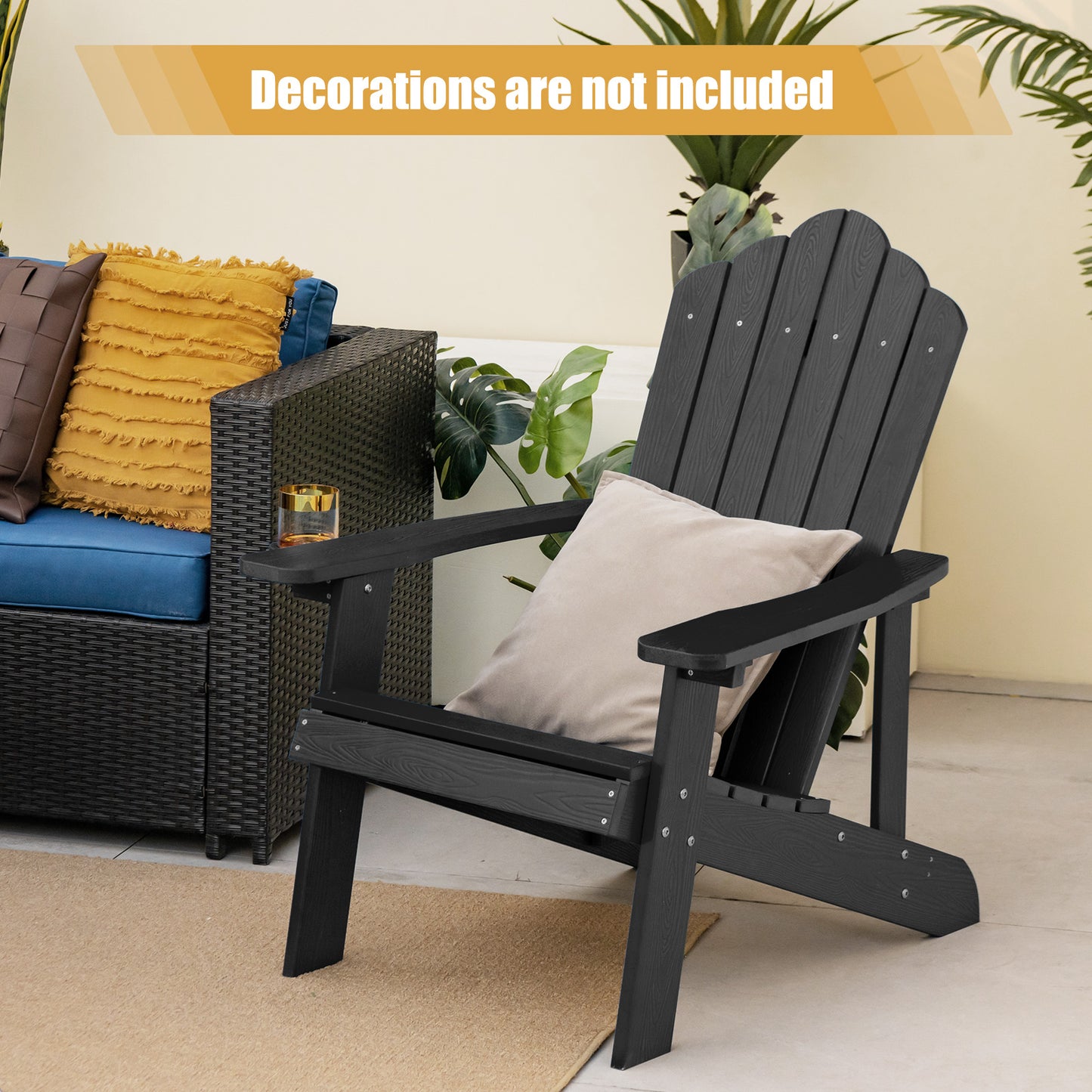 Adirondack Chair with Cup Holder - Weather Resistant HIPS