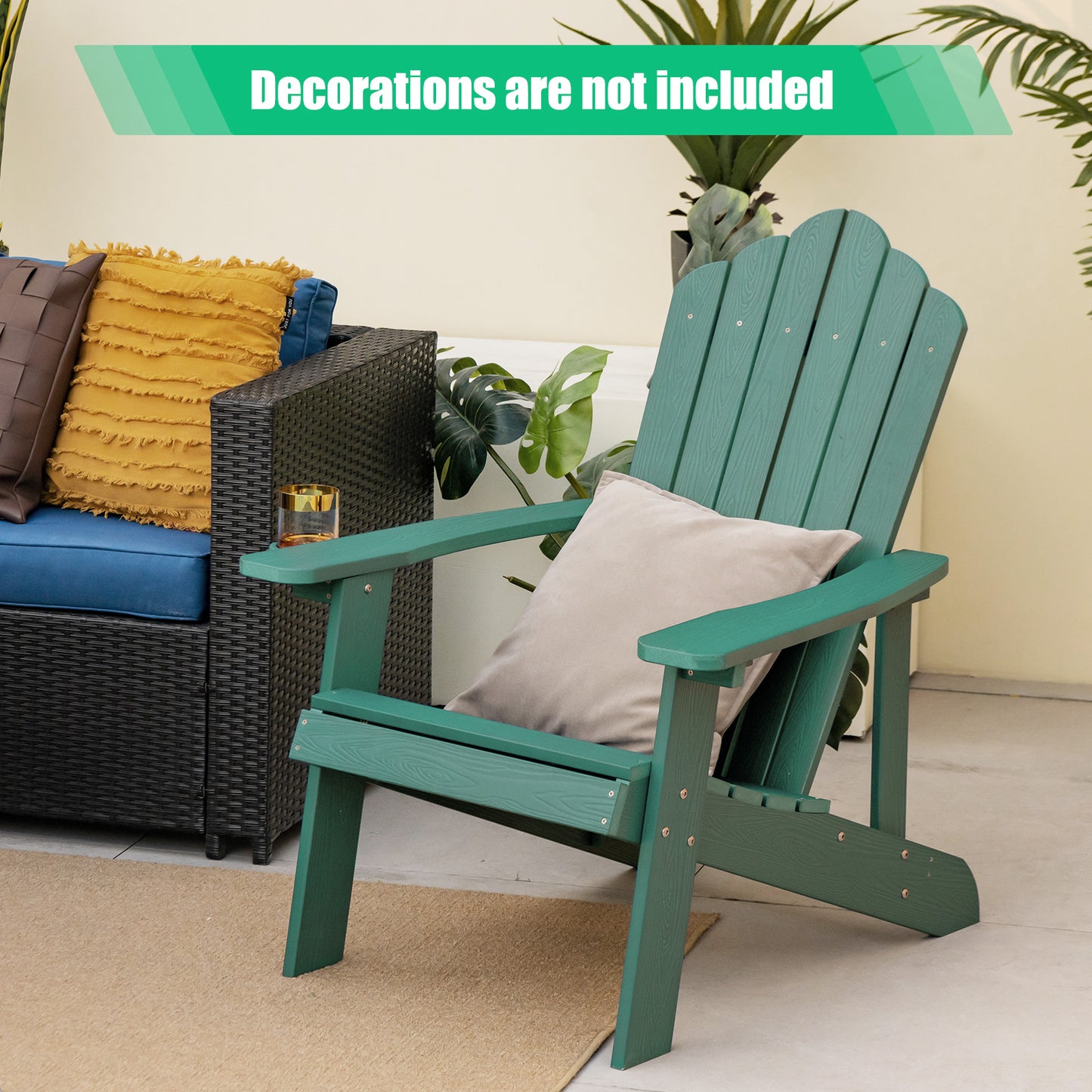 Adirondack Chair with Cup Holder - Weather Resistant HIPS