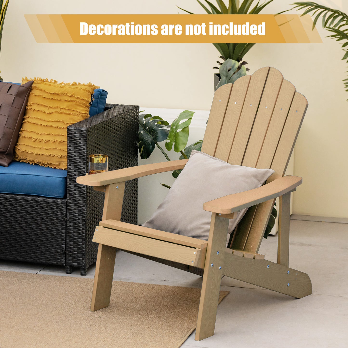 Adirondack Chair with Cup Holder - Weather Resistant HIPS
