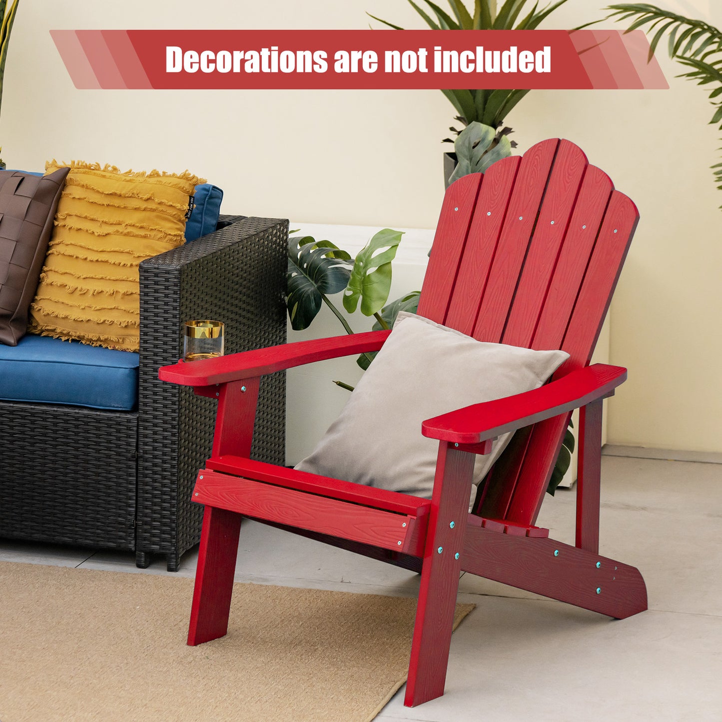 Adirondack Chair with Cup Holder - Weather Resistant HIPS