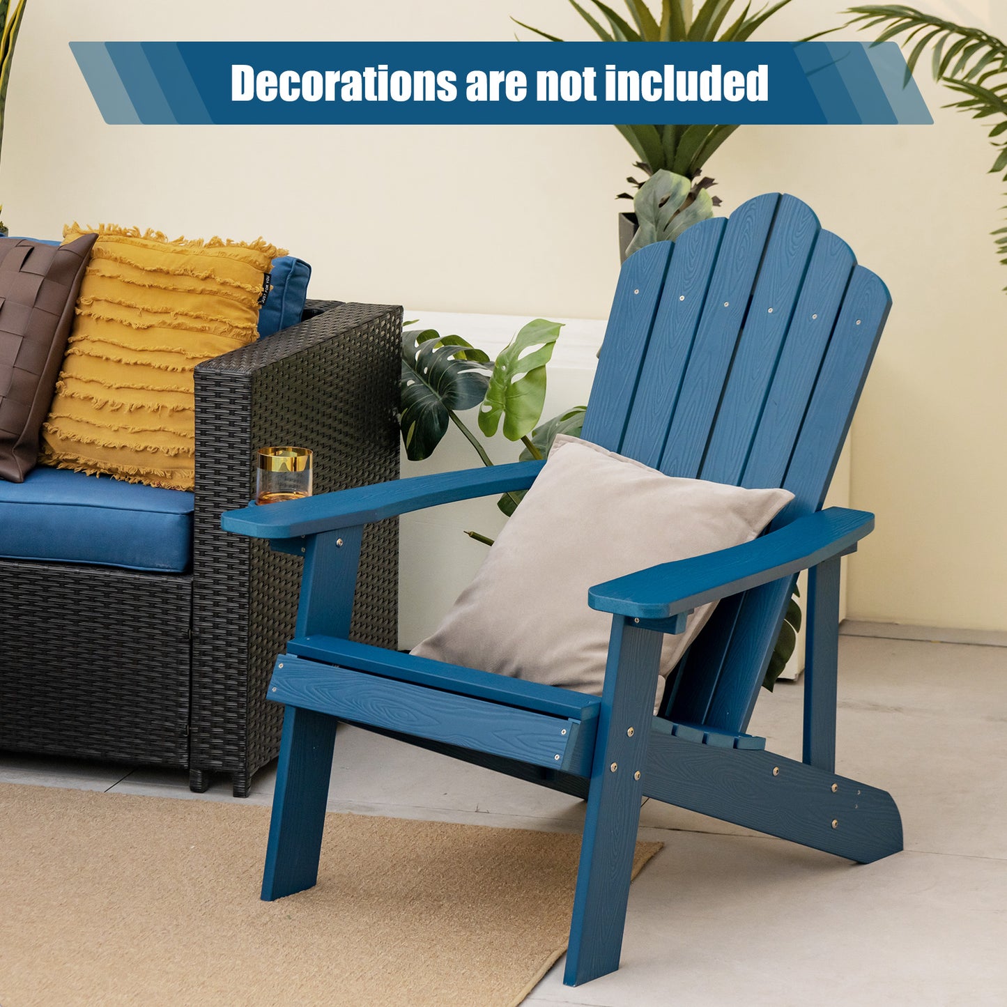 Adirondack Chair with Cup Holder - Weather Resistant HIPS