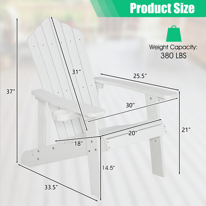 Adirondack Chair with Cup Holder - Weather Resistant HIPS