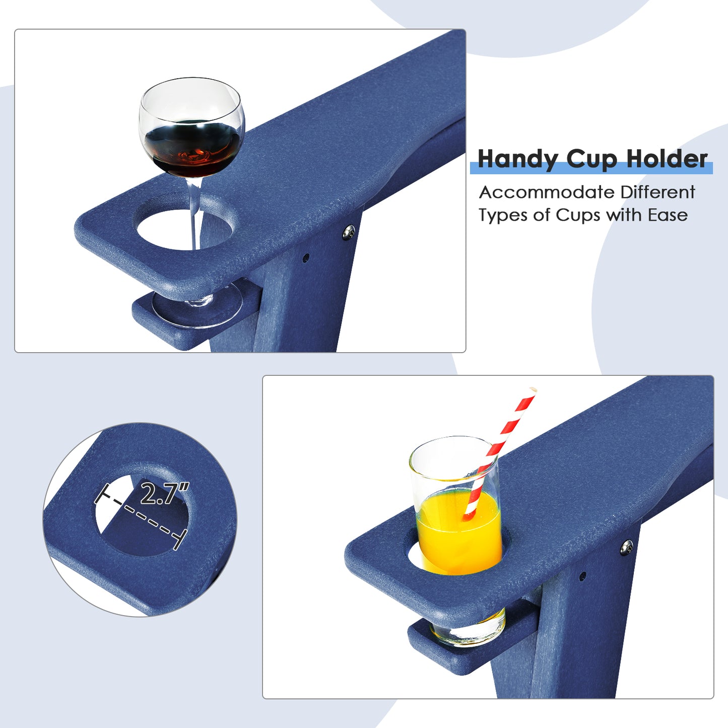 Adirondack Chair with Cup Holder - All-Weather PE