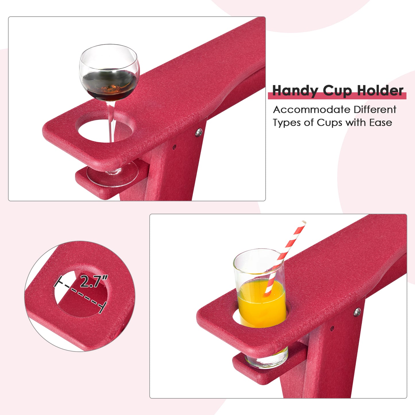Adirondack Chair with Cup Holder - All-Weather PE